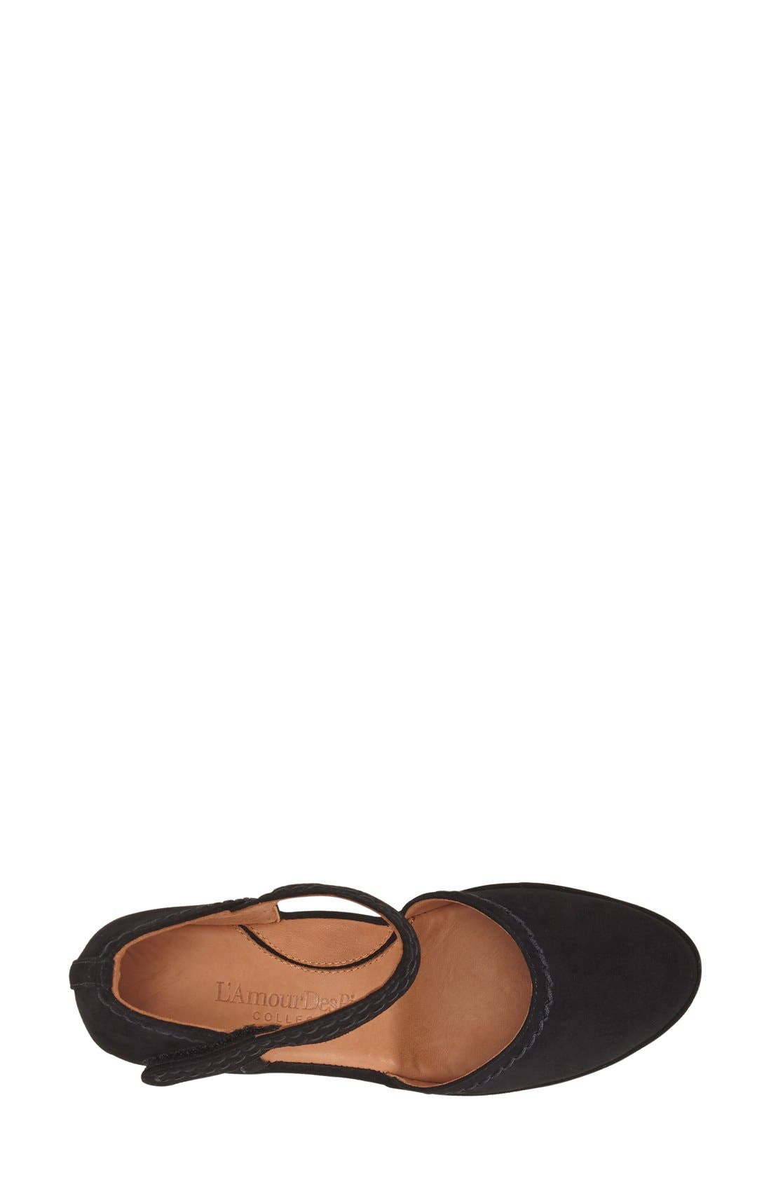 L'Amour des Pieds Orva Wedge Sandal, Alternate, color, Black Kidsuede