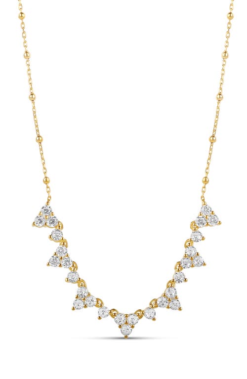 Shymi Cubic Zirconia Cluster Necklace In Gold