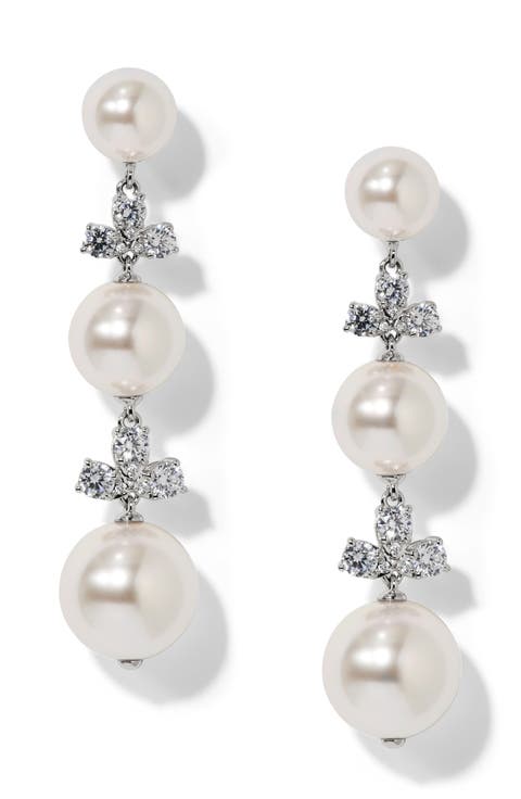 Faux Pearl Linear Drop Earrings