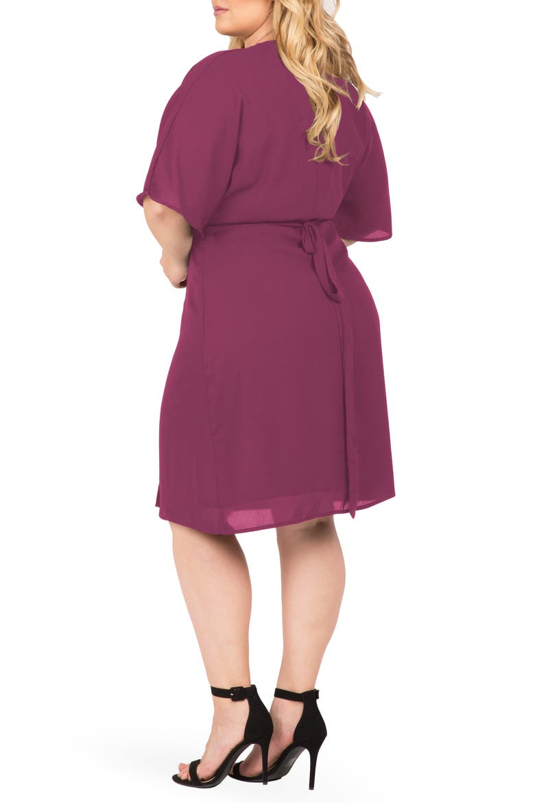 Candice Georgette Wrap Dress, Alternate, color, ROSE