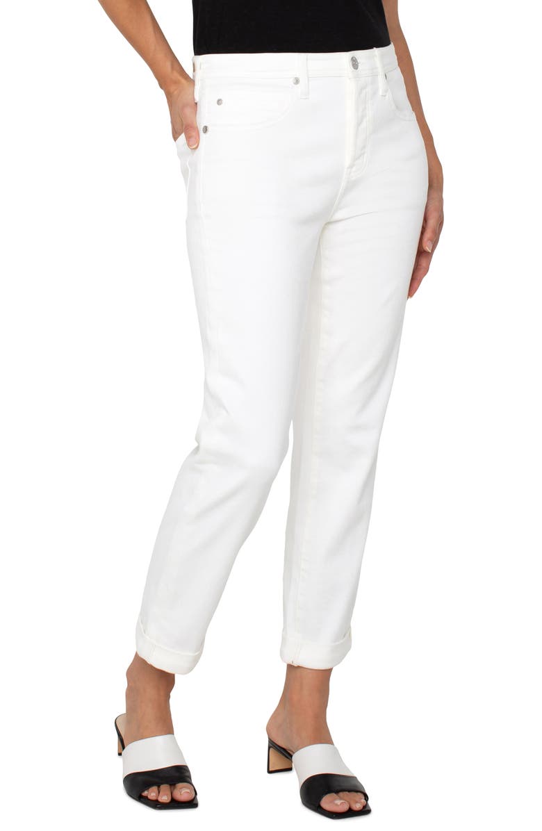 Liverpool Los Angeles The Keeper Cuffed Boyfriend Jeans, Alternate, color, Bright White