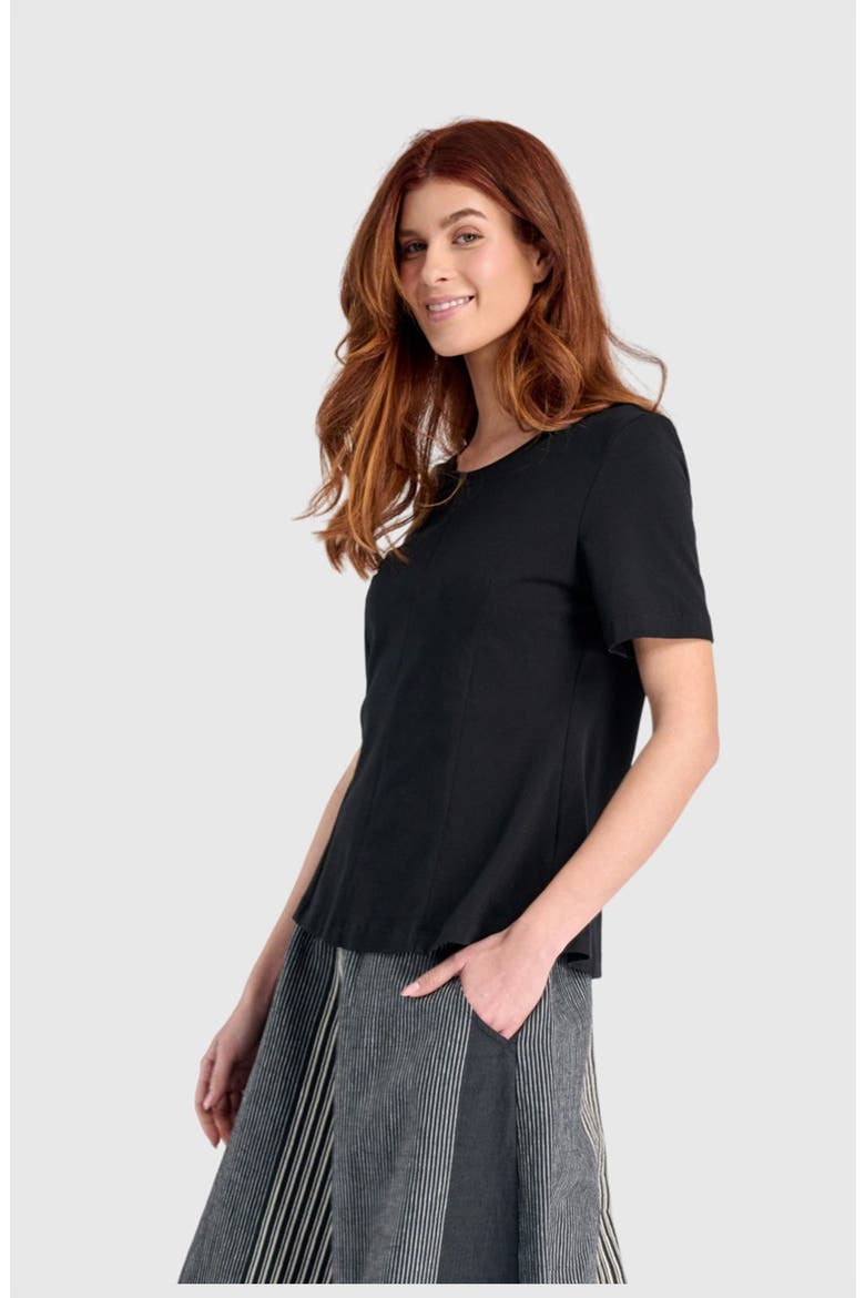 Essential Shaped Tee, Alternate, color, Black