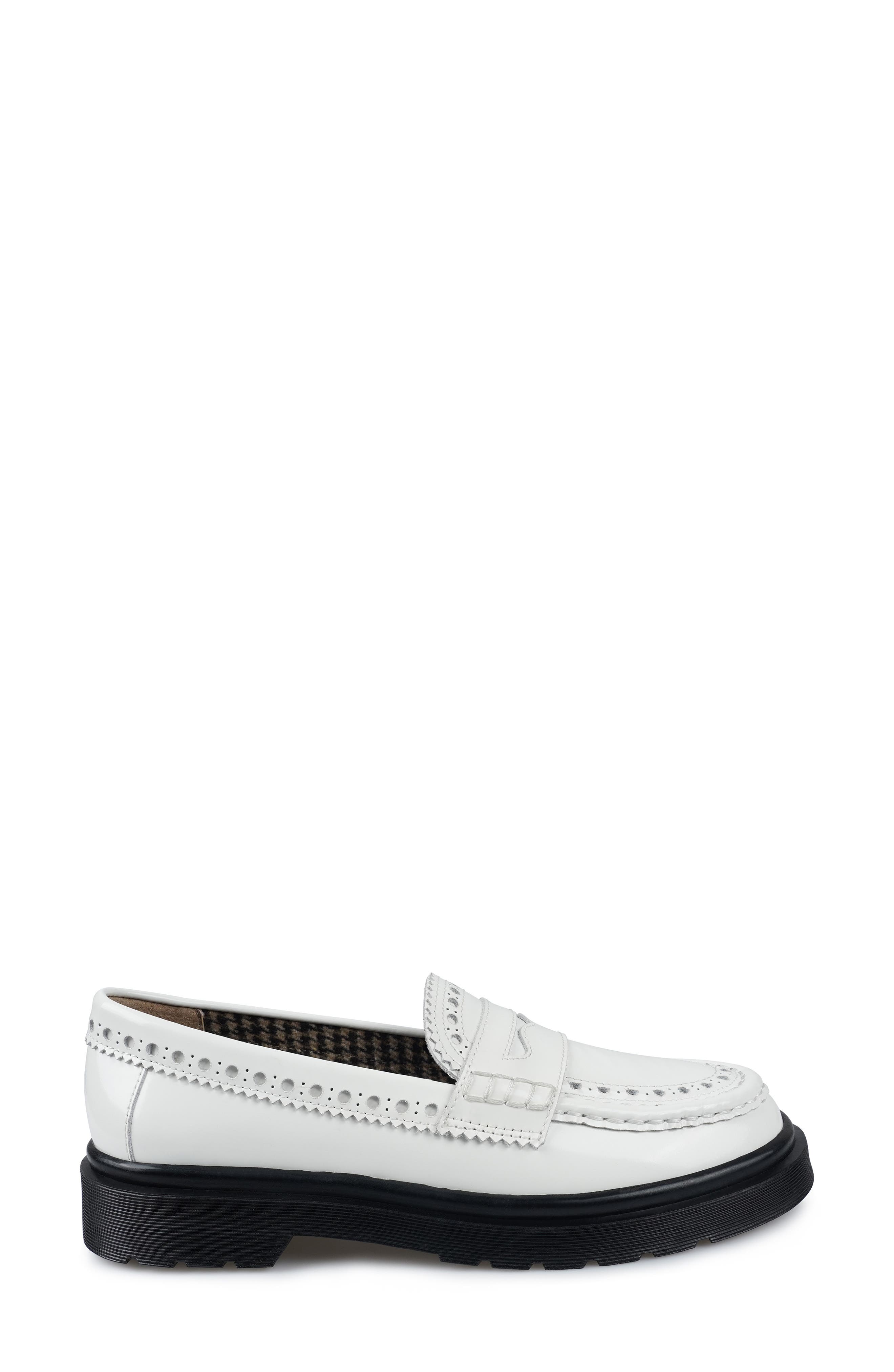 Nayomy Lug Sole Penny Loafer, Alternate, color, WHITE