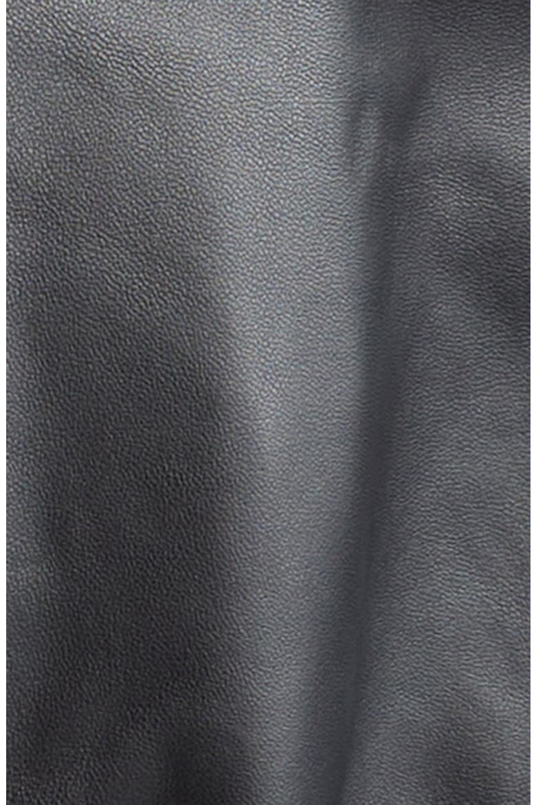 Mimmi Leather Jacket with Genuine Mongolian Shearling Trim, Alternate, color, BLACK
