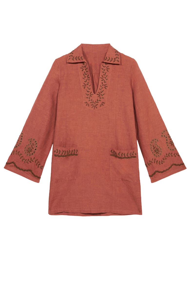 Fortela Genevieve Embroidered Midi Dress, Main, color, Antique Pink