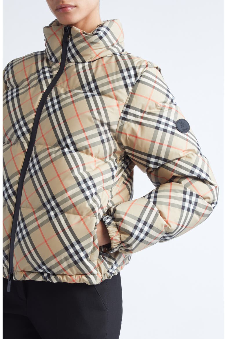 Ambleside Check Quilted Down Puffer Jacket, Alternate, color, SAND IP CHECK
