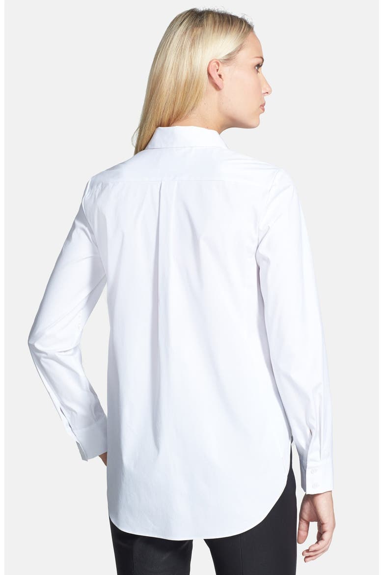 'Abella' High/Low Shirttail Hem Poplin Blouse, Alternate, color, WHITE