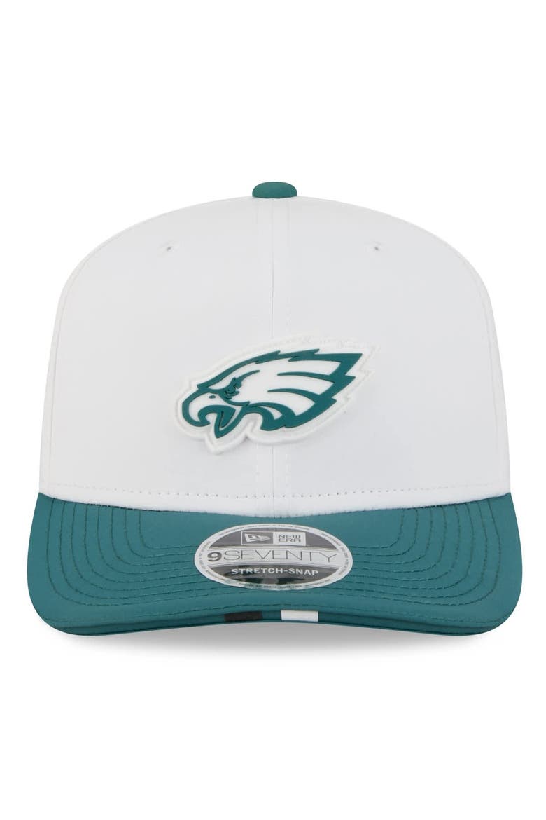 Men's New Era  White/Midnight Green Philadelphia Eagles 2025 NFL Training Camp 9SEVENTY Adjustable Hat, Alternate, color, White
