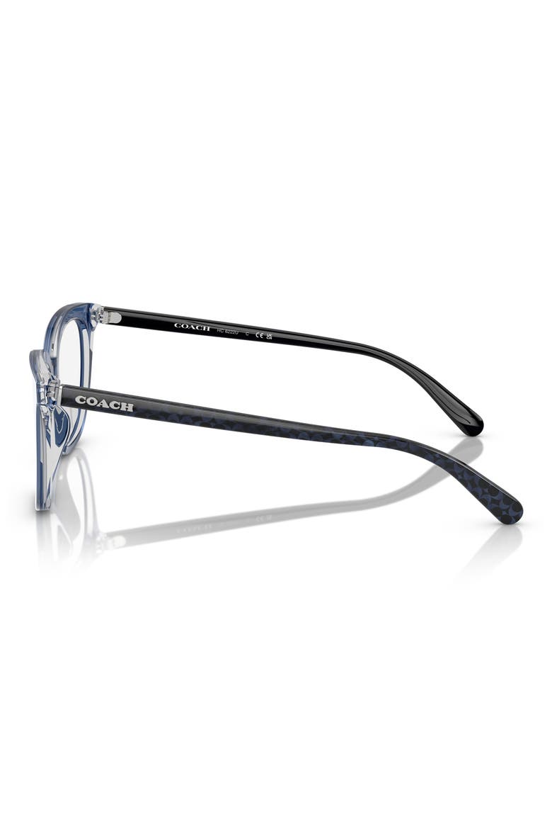 49mm Square Optical Glasses, Alternate, color, TRANSPARENT BLUE / DEMO