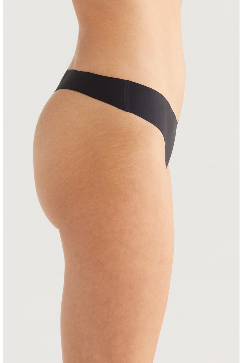 Uniq Seamless Thong, Alternate, color, BLACK