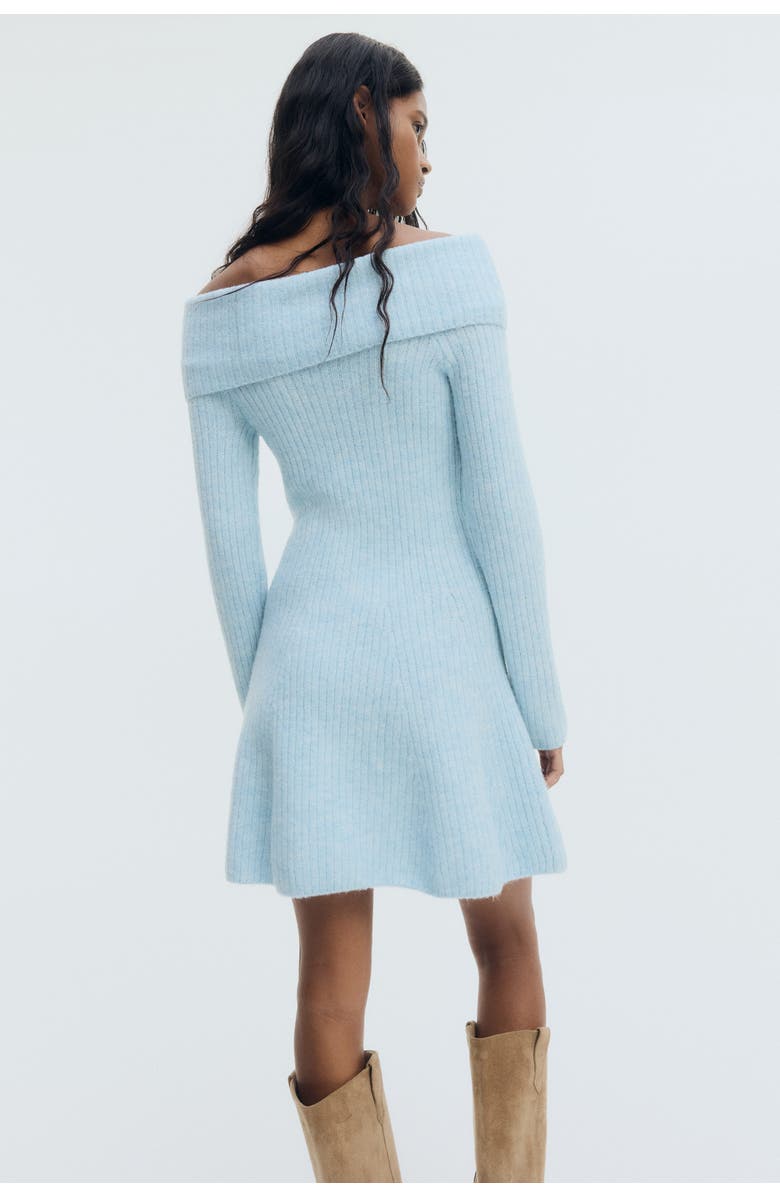 H&M Rib-knit Off-the-shoulder Dress, Alternate, color, 