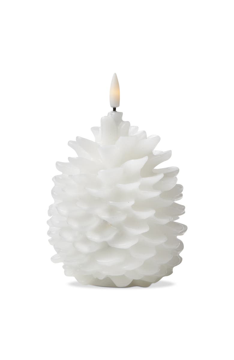 tag Pinecone LED Flameless Candle - White Wax Fall Decor, Main, color, White