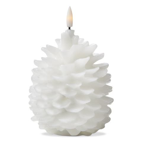 Pinecone LED Flameless Candle - White Wax Fall Decor