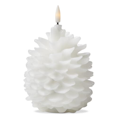 Tag Pinecone Led Flameless Candle In White