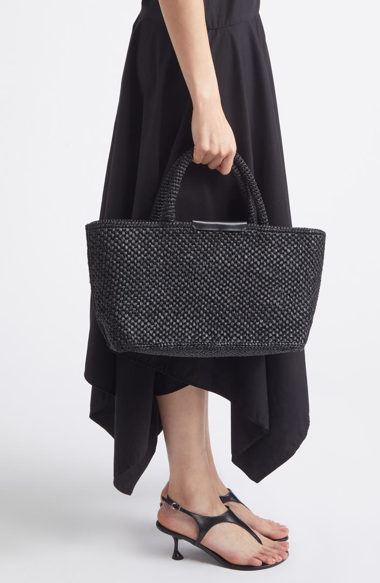 Proenza Schouler Chelsea Woven Raffia East/West Tote, Main, color, Black