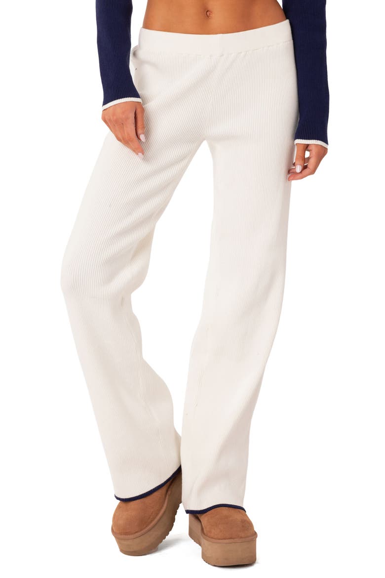 Jax Low Rise Knit Pants, Main, color, WHITE