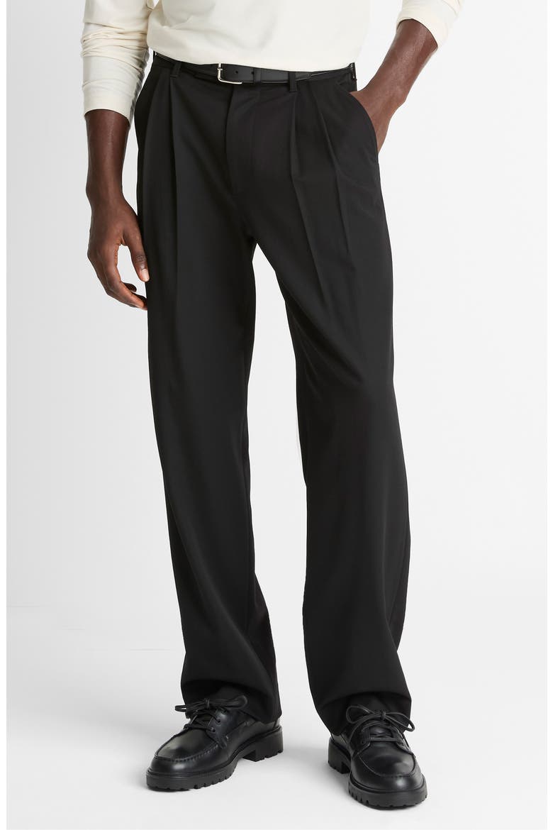 Pleated Wool Dress Pants, Main, color, BLACK