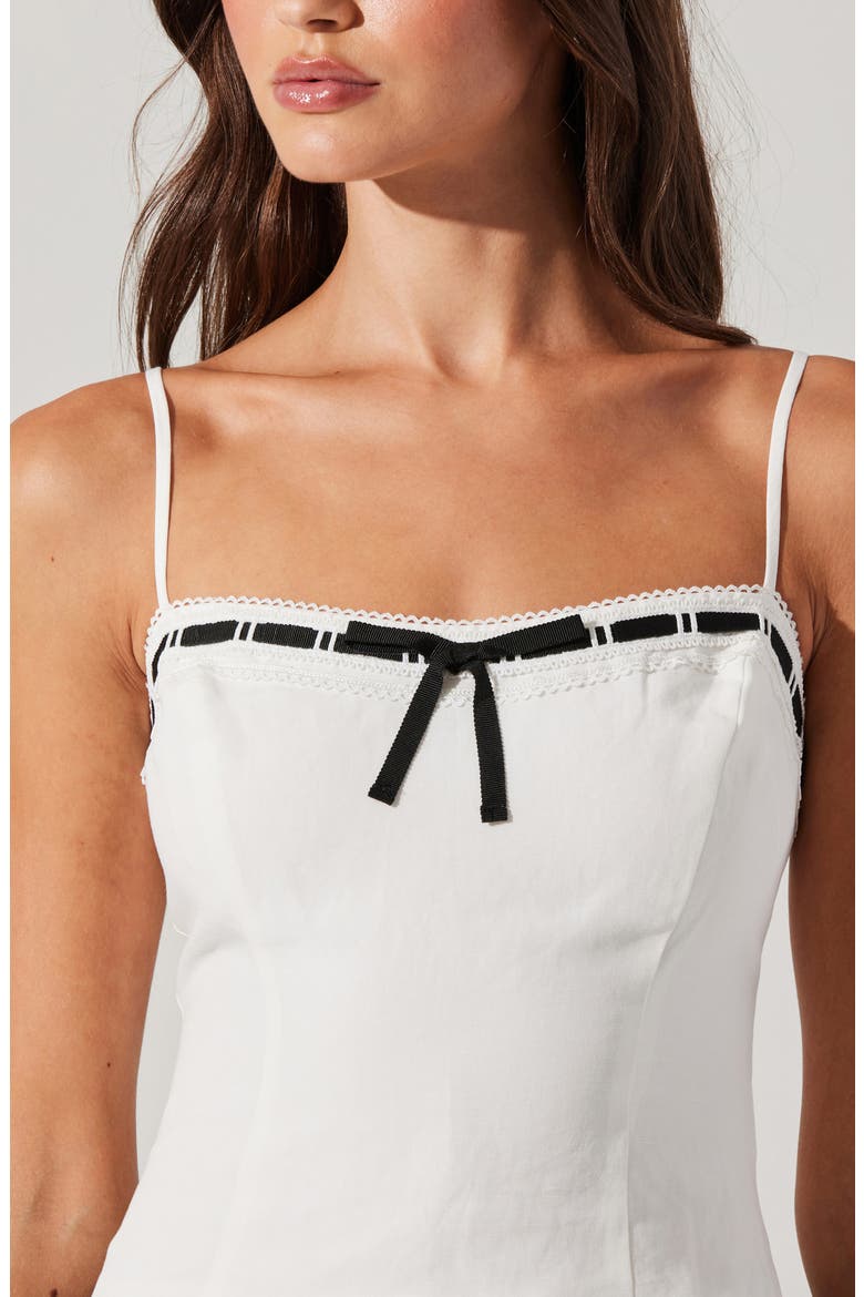 Ribbon Detail Paiton Top, Alternate, color, WHITE