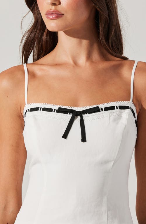 Astr The Label Ribbon Detail Paiton Top In White
