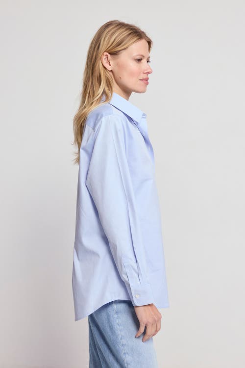 The Shirt By Rochelle Behrens The Jet Set Boyfriend Shirt In Blue
