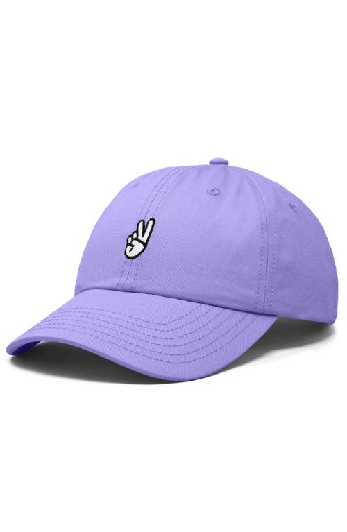 Shop Dalix Peace Sign Embroidered Dad Hat In Lavender