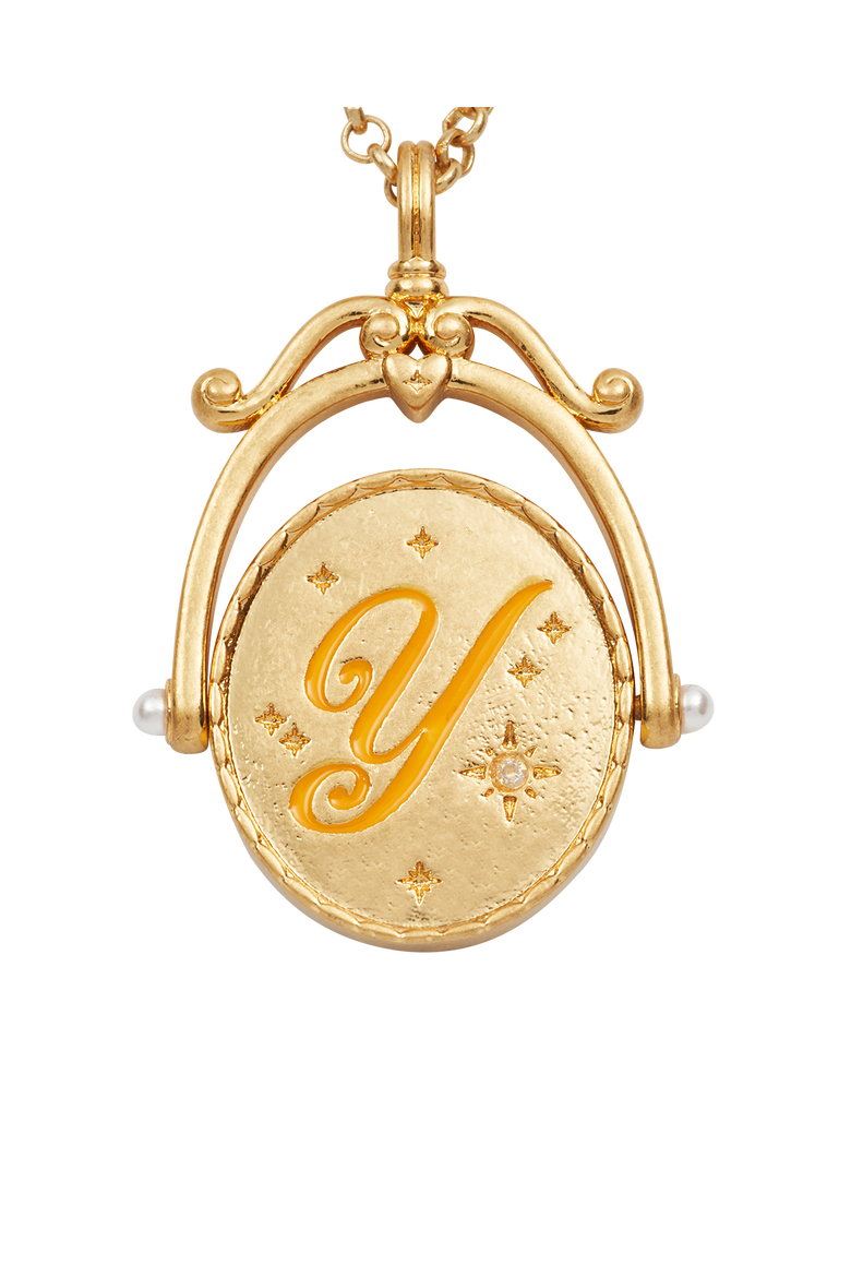 Y Initial Yarrow Gold Spinner Chain Necklace, Alternate, color, Gold