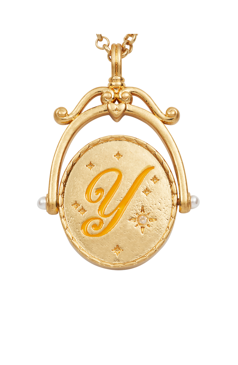 Fable England Y Initial Yarrow Gold Spinner Chain Necklace, Alternate, color, Gold