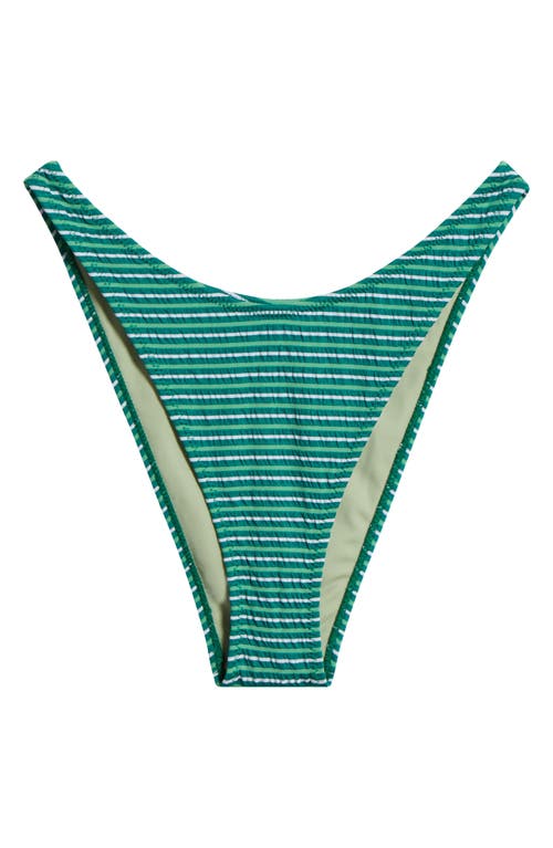 PACSUN PACSUN EMILY STRIPE HIGH LEG SCOOP BIKINI BOTTOMS 