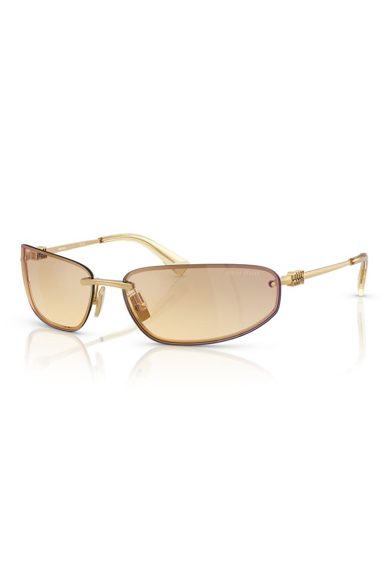 69mm Oversize Oval Sunglasses, Alternate, color, GOLD