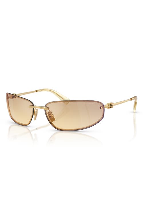 Miu Miu 69mm Oversize Oval Sunglasses In Gold