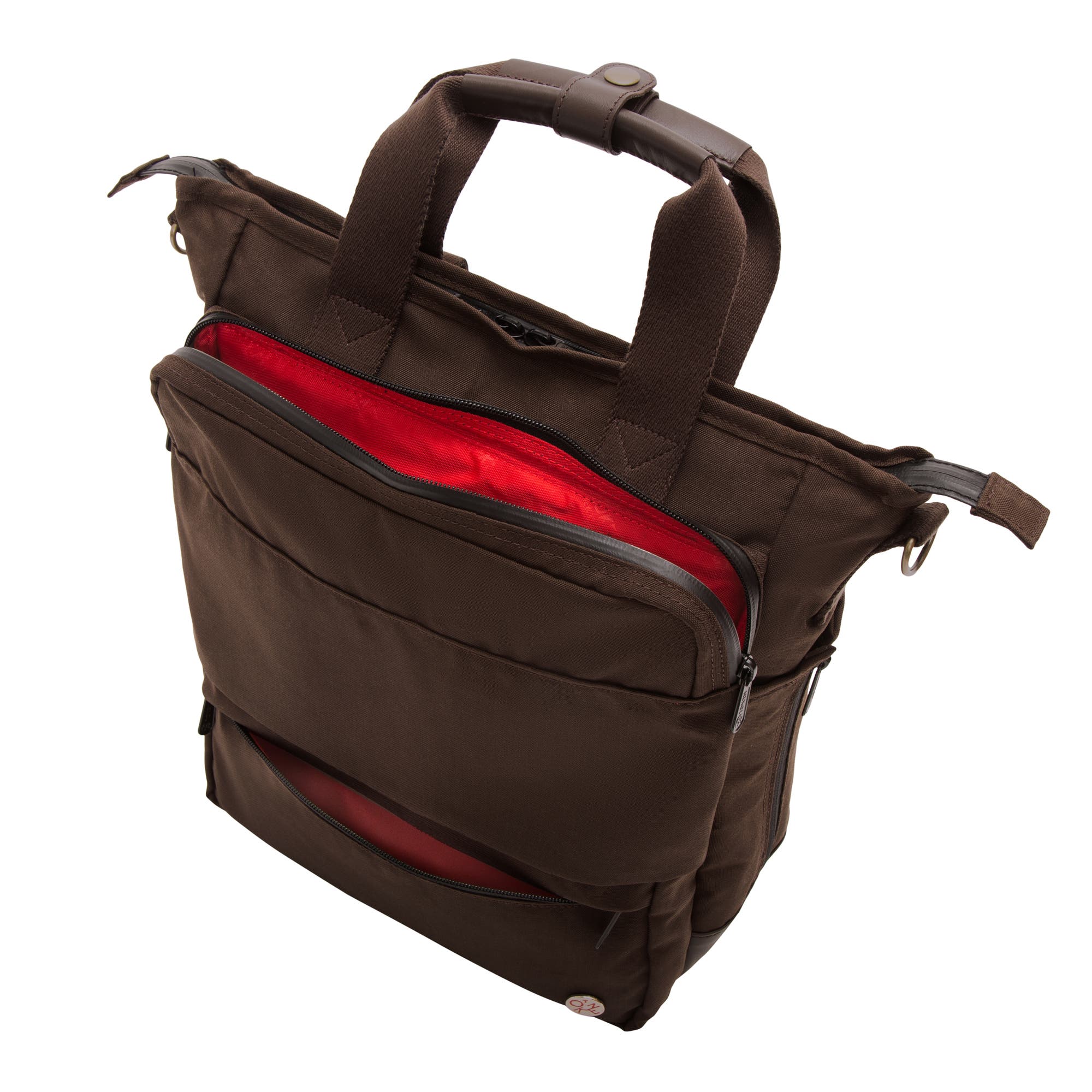 Waxed Nylon Fordham Convertible Backpack, Alternate, color, Dark Brown