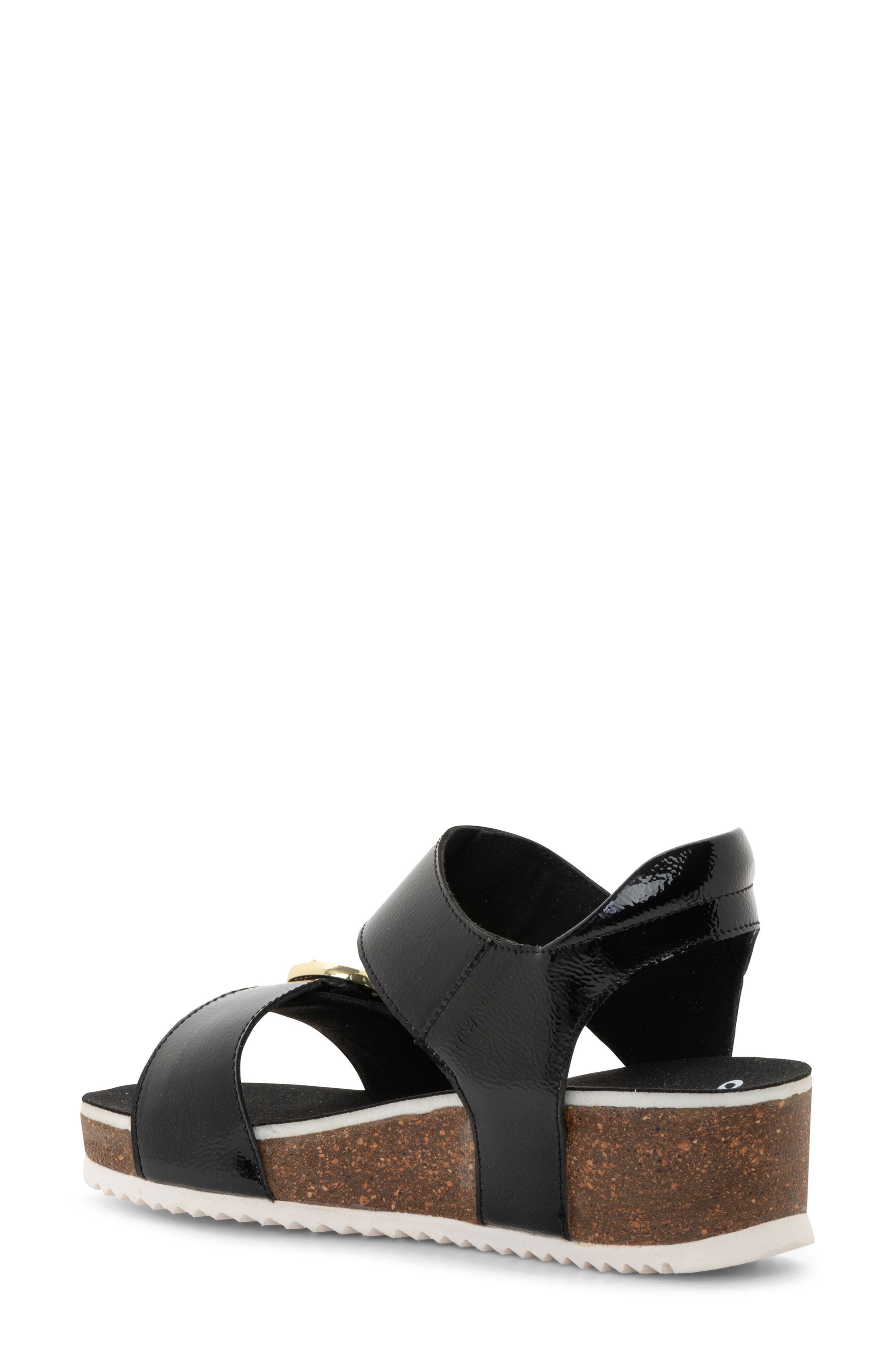 ara Nova Slingback Platform Wedge Sandal, Alternate, color, Black