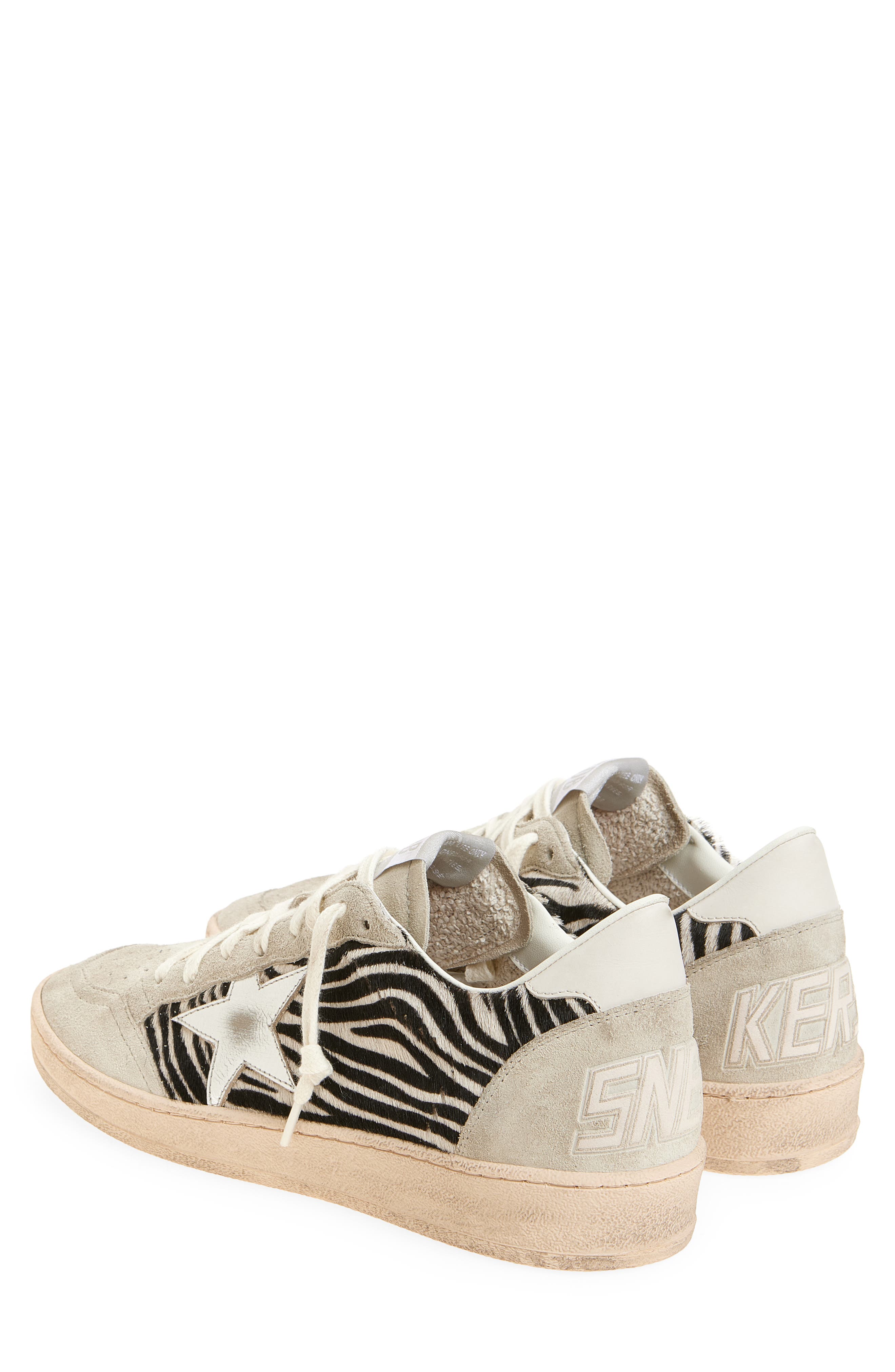 Golden Goose Ball Star Genuine Calf Hair Sneaker, Alternate, color, Zebra