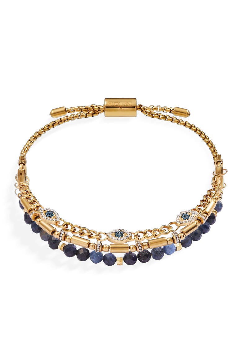 Evil Eye Stranded Bracelet Set, Main, color, Gold