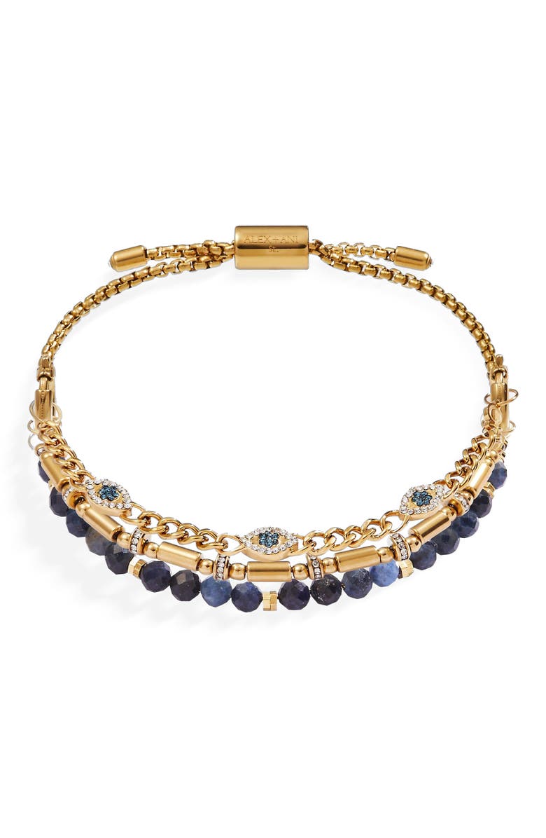 Alex and Ani Evil Eye Stranded Bracelet Set, Main, color, Gold