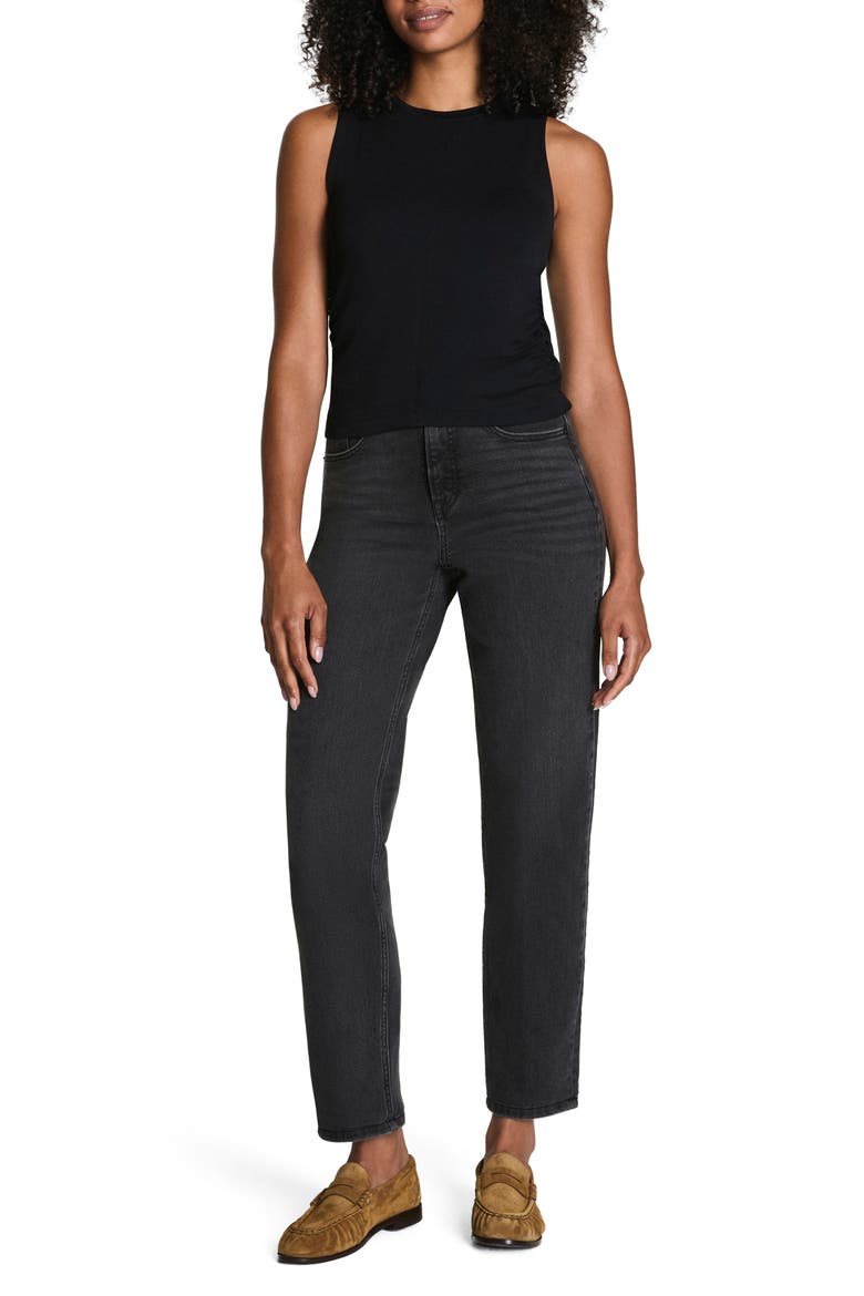 Sleek Ruched Jersey Tank Top, Alternate, color, CLASSIC BLACK