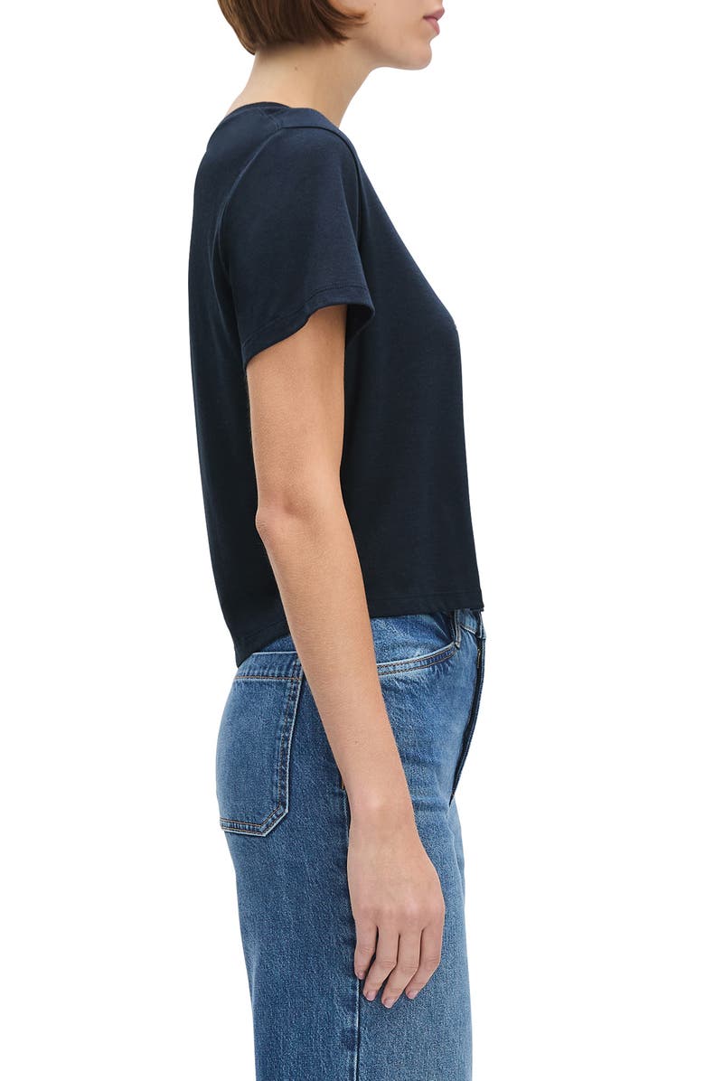 Favorite Daughter Cropped Collegiate Tee, Alternate, color, Navy/Burgundy