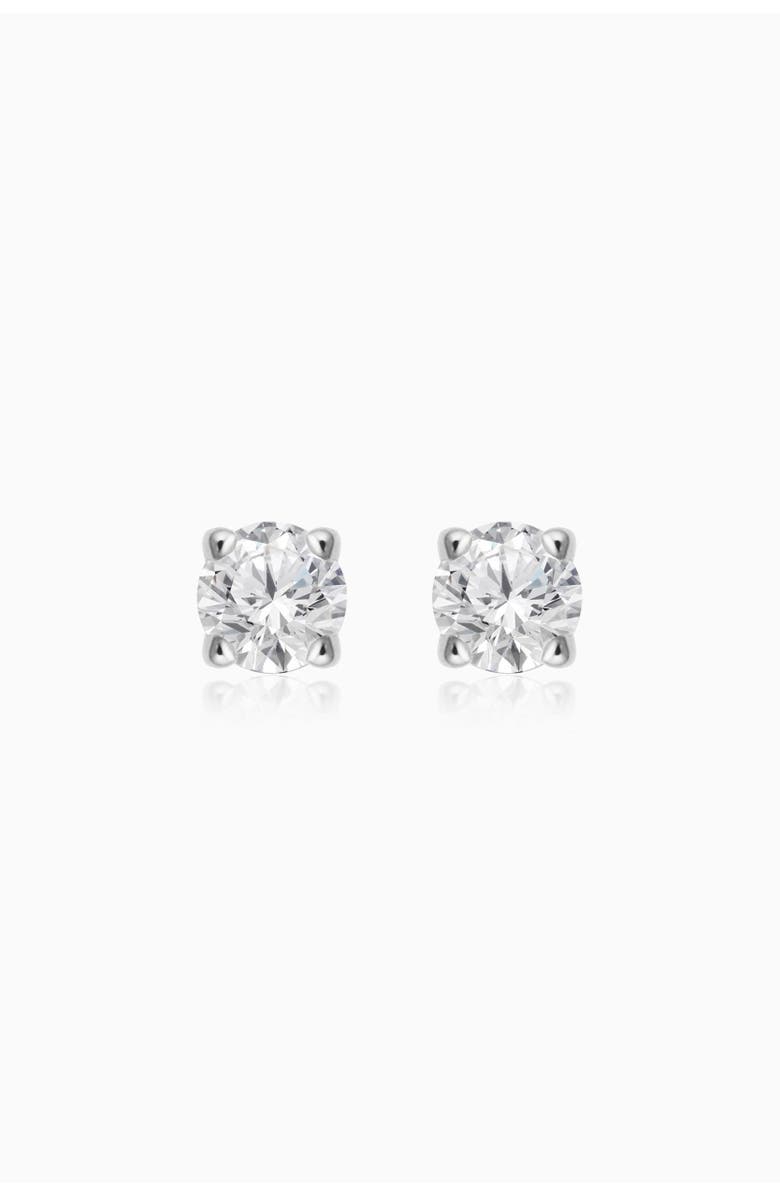 Oradina 14K White Gold Shine Bright Diamond Small Studs, Main, color, White Gold