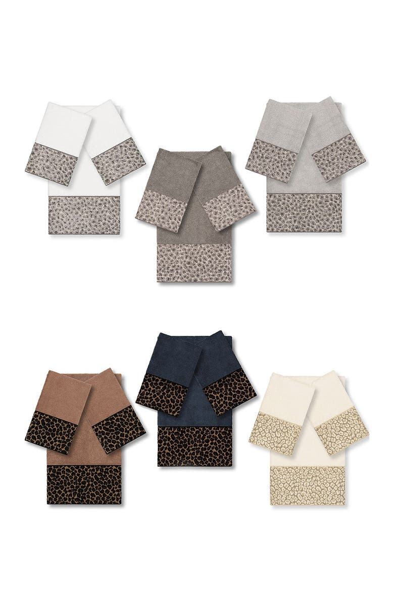 Linum Home Textiles Spots 3-Piece Embellished Towel - Midnight Blue, Alternate, color, Midnight Blue