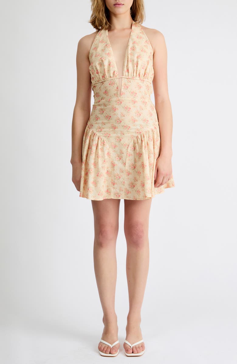 Extro & Vert Alice Halter Minidress, Main, color, Floral Print