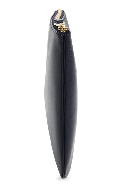 Comme Des Garçons Medium Classic Leather Zip-up Pouch In Black