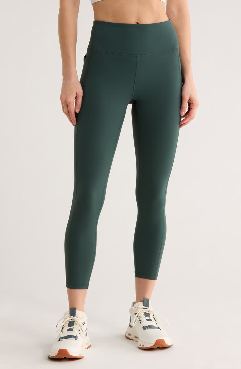 Z by Zella Perform High Waist Pocket 2.0 7/8 Leggings, Main, color, Green Timber