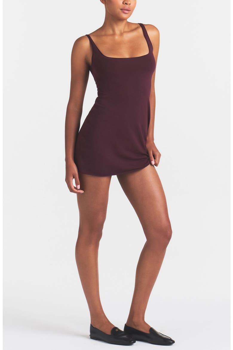 Cotton Jersey Minidress, Alternate, color, CURRANT