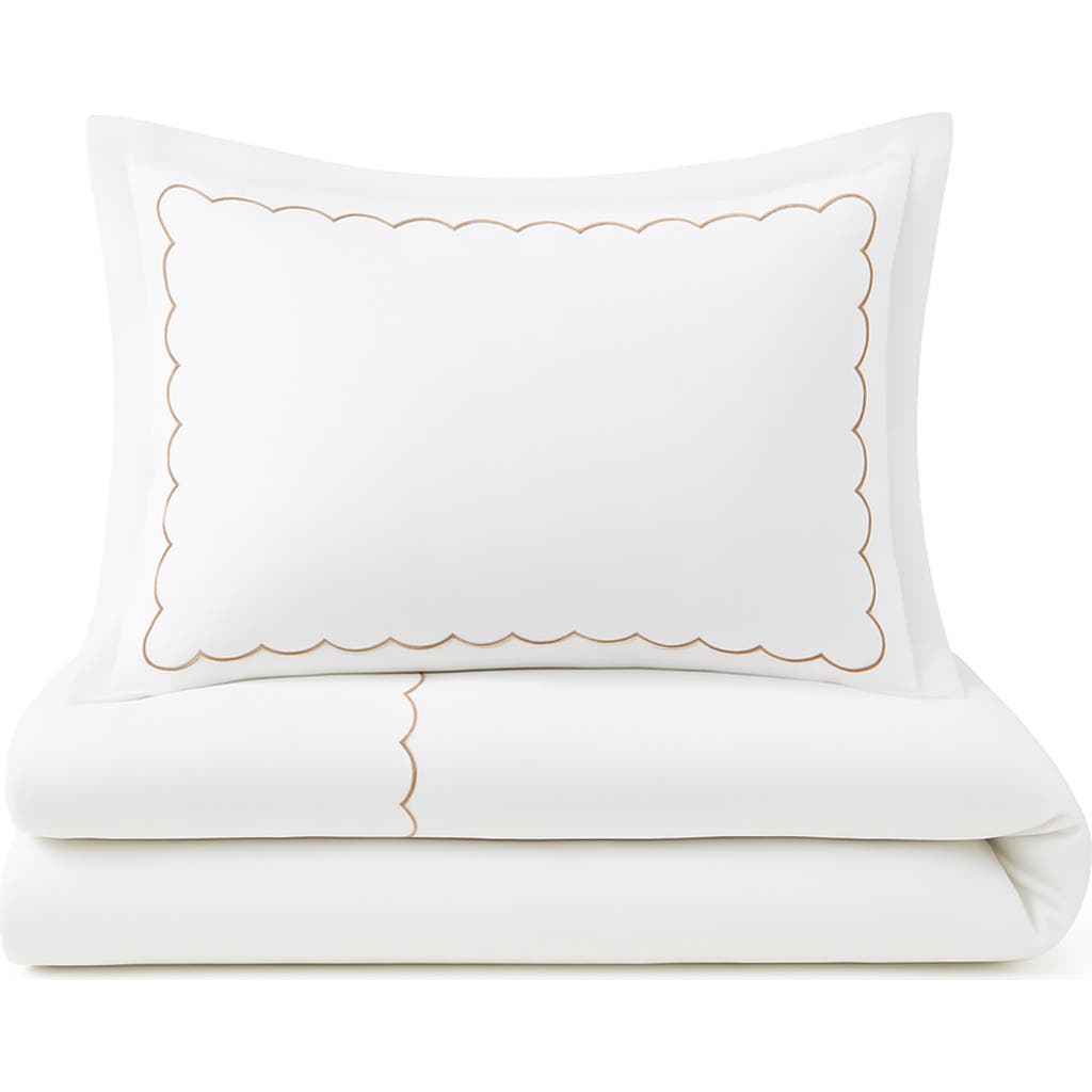 Domani Home Scallop Queen Comforter, Sheet & Shams Set In White