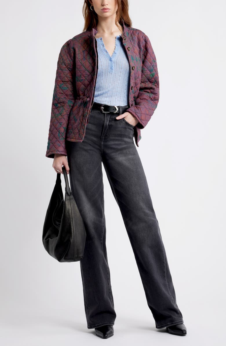 Treasure & Bond Paisley Quilted Jacket, Alternate, color, Burgundy Paisley