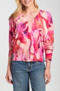 APNY Berry Marble Print Sweater