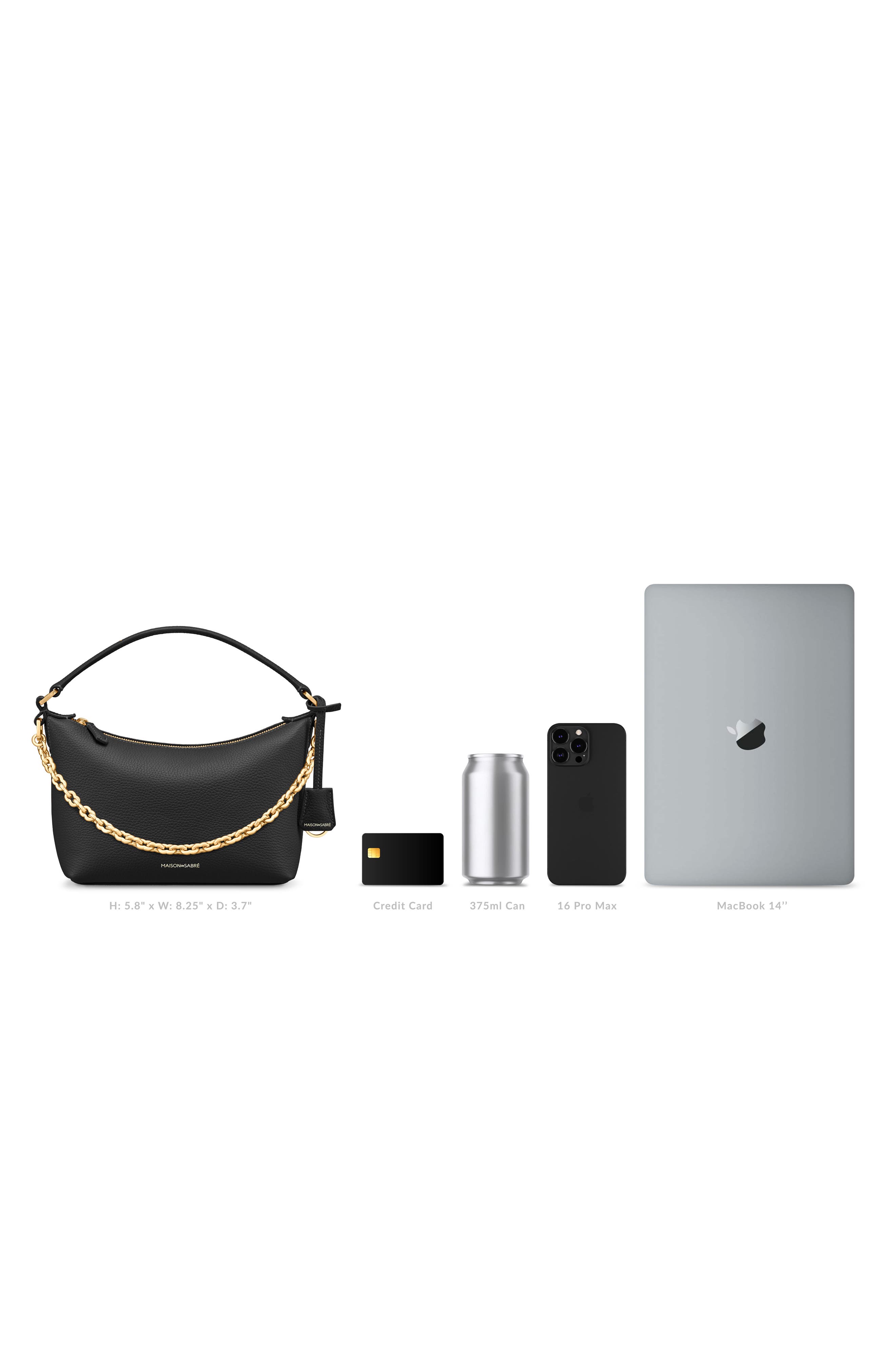 MAISON de SABRÉ The Limited-Edition Soft Hobo, Alternate, color, Black Caviar