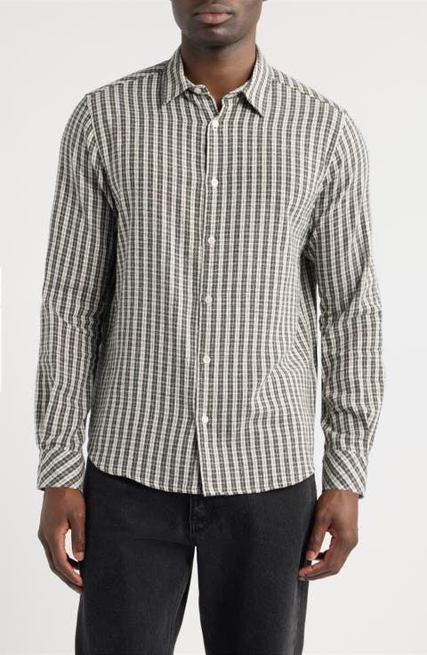 Saryan Check Long Sleeve Button-Up Shirt