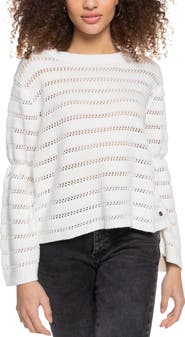Roxy Aloha Open Stitch Cotton Blend Sweater