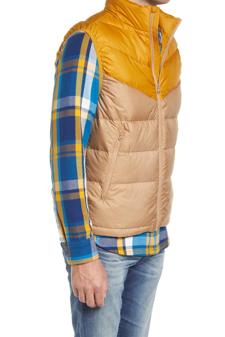 Colorblock 700 Fill Power Down Puffer Vest, Alternate, color, SAND HARVEST